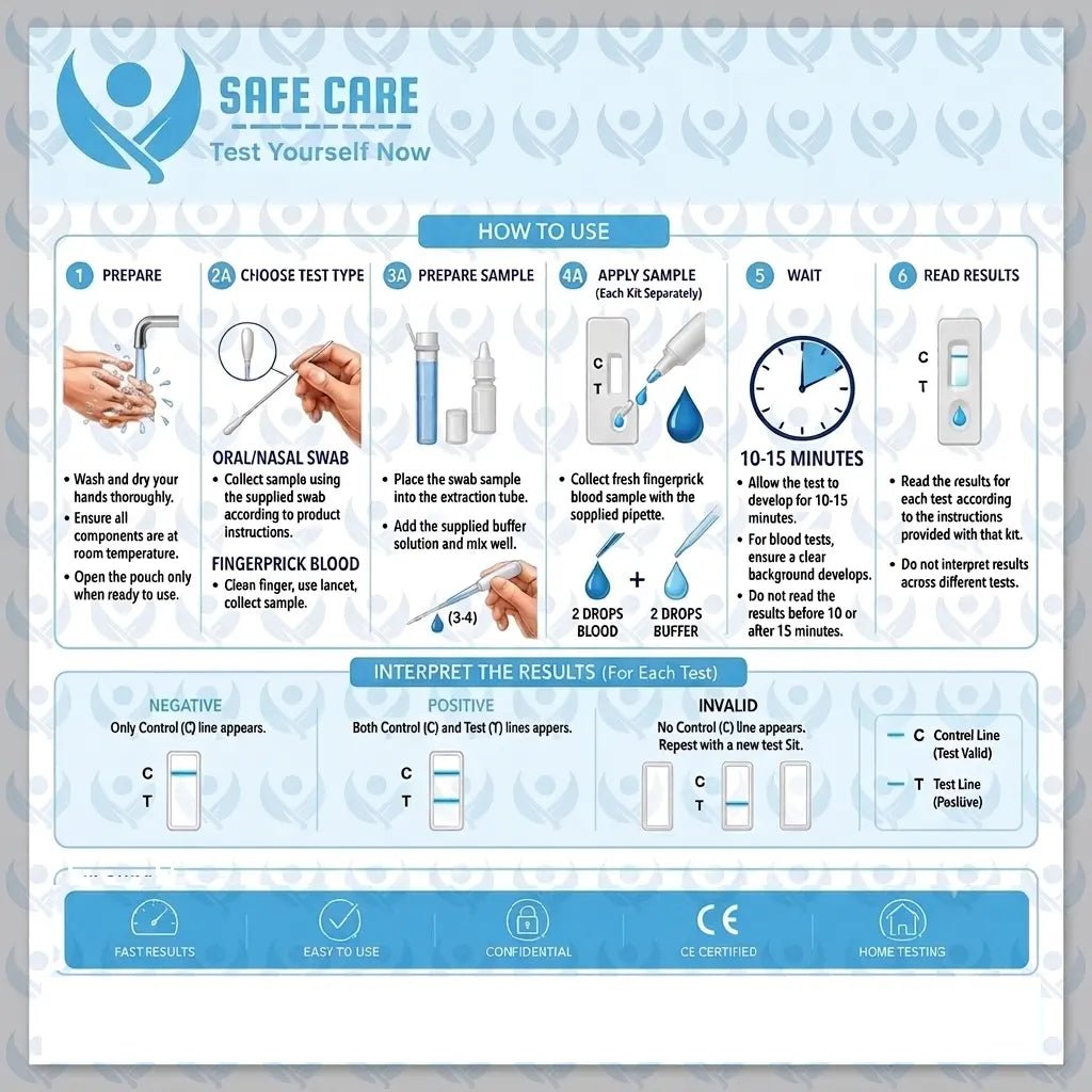 11 panel std and sti self test kit by safecare kit and how to testat home