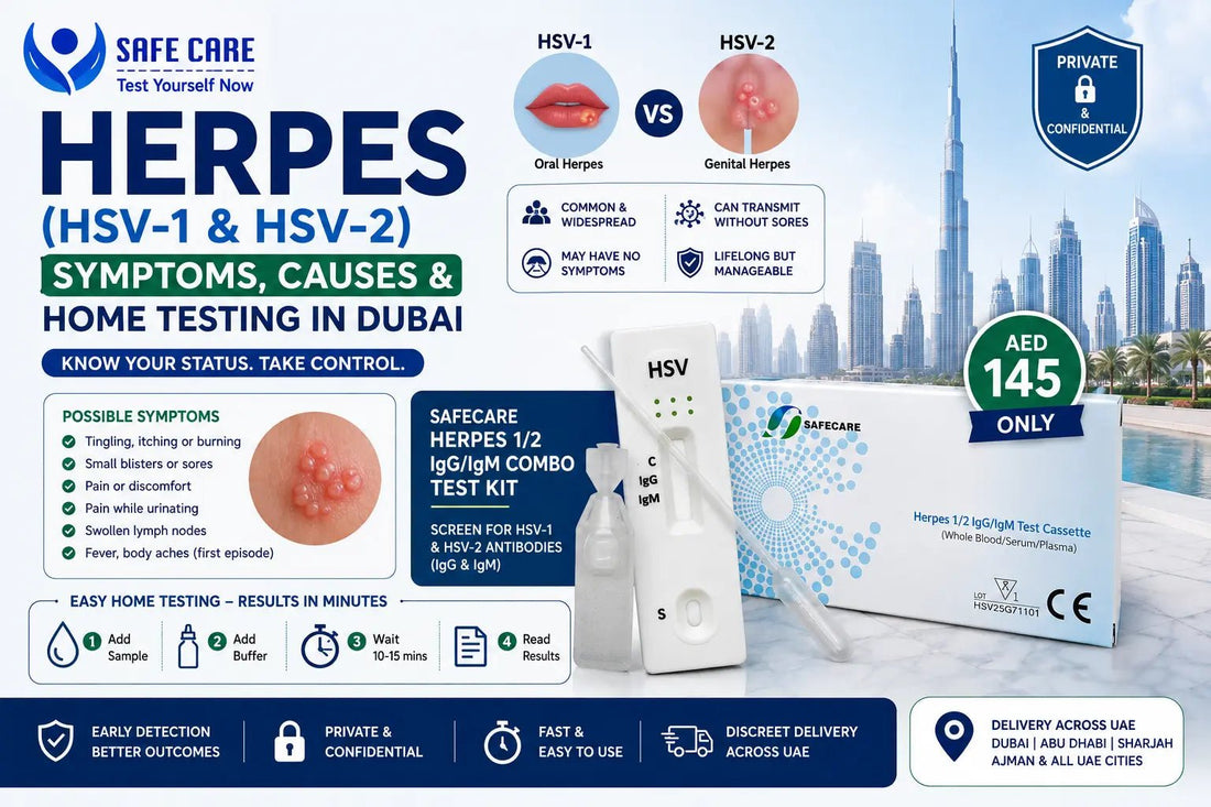 Herpes (HSV-1 & HSV-2): Symptoms, Causes and Home Testing in Dubai & UAE - Safe Care Kit